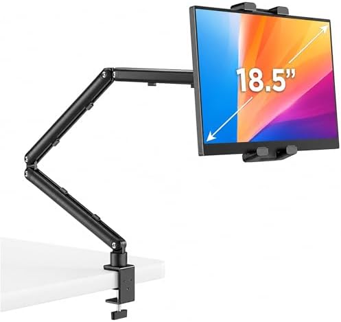 Portable Monitor Stand 15.6", Heavy Duty Tablet Arm Mount with Desk Clamp