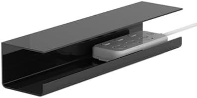 Under Desk Cable Management, Cable Management Tray Clamp Mount Organizer Wire Tray for Home Office Standing Desk (Black)