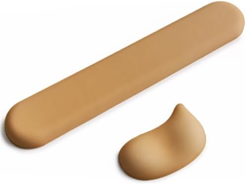 Keyboard Mouse Wrist Rest Set, Gel Ergonomic Wrist Rest for Keyboard and Mouse Non Slip Base, for Laptop, Desktop Computer, Office Desk Accessories (Brown)