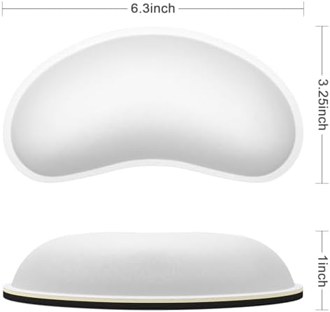 Dapesuom Mouse Wrist Rest, Ergonomic Memory Foam Mouse Wrist for Computer Desk Mats Support, Hand Rest Pad Cushion for Gaming, Office, Laptop, Men, Women, Pain Relief & Easy Typing, Ivory White