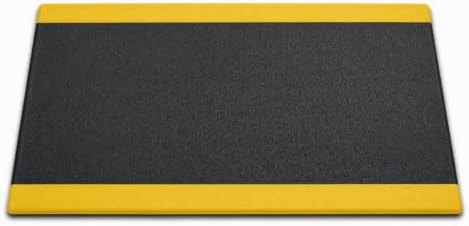 Guardian 24020301BY Soft Step Anti-Fatigue Floor Mat, Vinyl, 2'x3', Black with Yellow Stripe