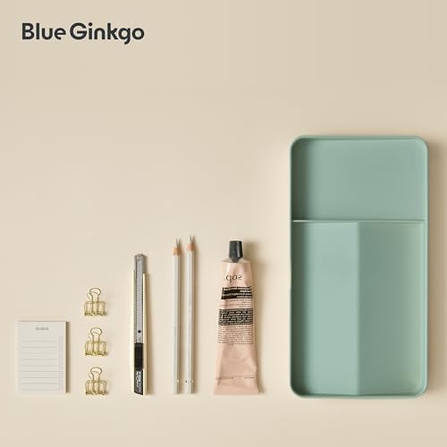 BLUE GINKGO Desk Organizer Tray, Green, Made in Korea