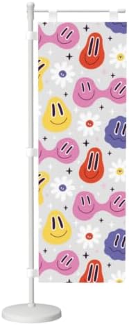 Happy Faces Daisy Deluxe Desk Flag Set, 12 x 4 Inch Miniature Table Flag with 14" Pole & Stand Base