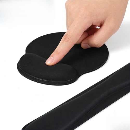 2-Pack Memory Foam Keyboard and Mouse Wrist Rest Pad Set, Ergonomic Gel-Infused, Non-Slip, Pain Relief for Carpal Tunnel
