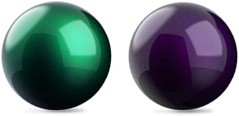 SANWA 34mm/1.34inch Trackball, Replacement Ball for Logitech M575, M570, MX Ergo, Kensington TB450, TB550, Pro Fit Ergo, and Other Compatible Trackball Mouse, Glossy Purple + Green, Set of 2
