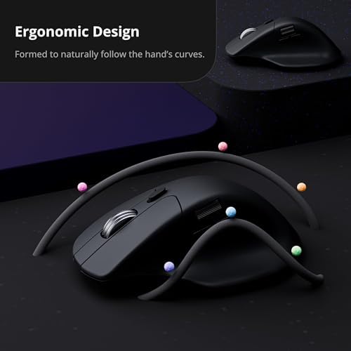 Keychron M6 8K Wireless Gaming Mouse, 2.4G/Bluetooth/Wired, PixArt 3950 Sensor, 8000Hz Polling, Silent Clicks, 5 On-Board Memory Profiles for Plug & Play, Programmable for Mac/Win/Linux – Black