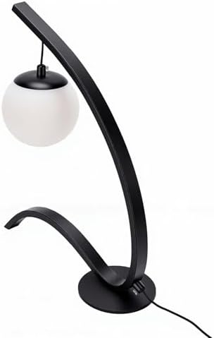 Dpofirs Anti Glare LED Bedside Lamp, 3 Levels Brightness 3 Color Temperatures Dimmable Nightstand Lamp, Eye Caring Creative Desk for Home Hotel Bedroom Reading, Sturdy Iron & PVC (Black)