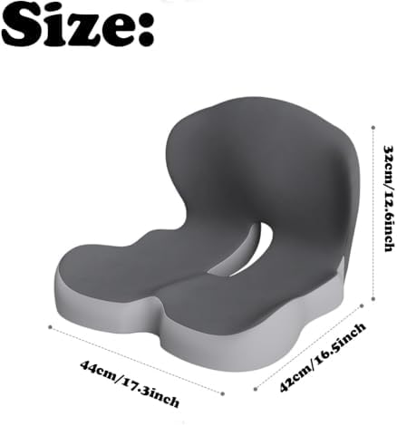 Orthopedic Seat Cushion, L-Shaped Memory Foam Back and Seat Cushion with Lumbar Support, Ergonomic Non-Slip Car Seat Cushion for Office Chair, Car, Wheelchair, Tailbone Pain Relief (D Type)
