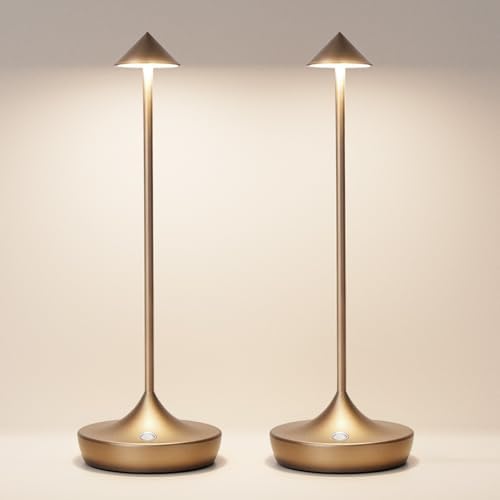 2 Pack Cordless Table Lamp, Rechargeable 6000mAh Battery Table Light