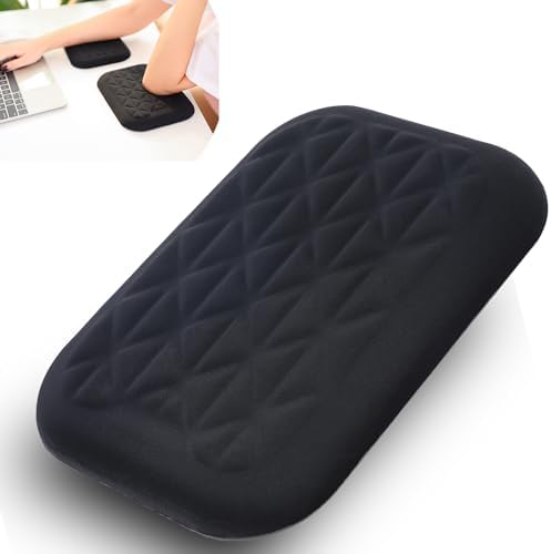 LargeLeaf Ergonomic Wrist & Elbow Rest Pad for Desk with Memory Foam & Non-Slip Base, Relieve Elbow Pain Armrest Wrist Support(7.8 * 5.1 inch, Black, 1)