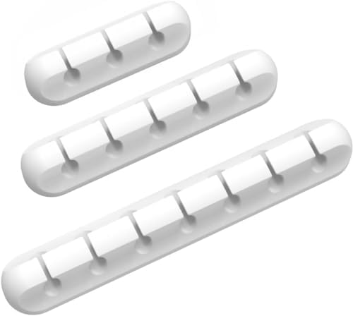 INCHOR Cord Organizer for Desk, Cable Organizer Cable Holder 3 Pack White