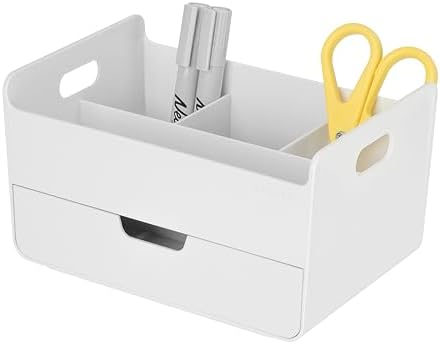 BLUE GINKGO Portable Desk Organizer, White, Made in Korea