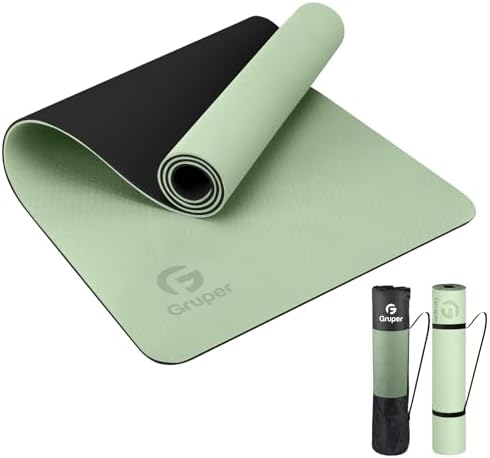 Gruper Yoga Mat Non Slip, Eco Friendly Exercise Mat with Carrying Strap