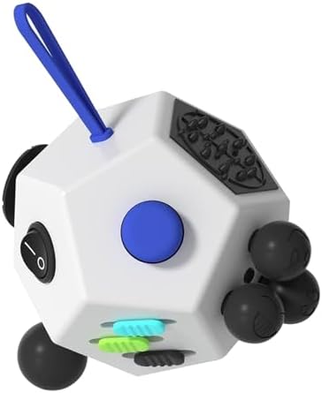 Fidget Dodecagon,12 Sided Fidget Toys Cube for Kids and Adults(A2 White)