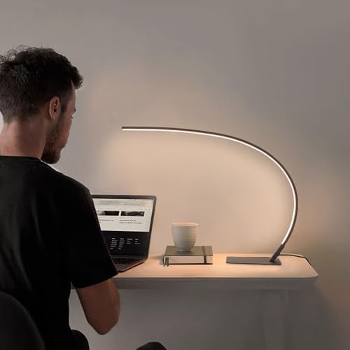 LED Desk Lamp with Adjustable Brightness Modern Design Table Lamp for Study Work Eye Protection Reading in Office Bedroom Living Room