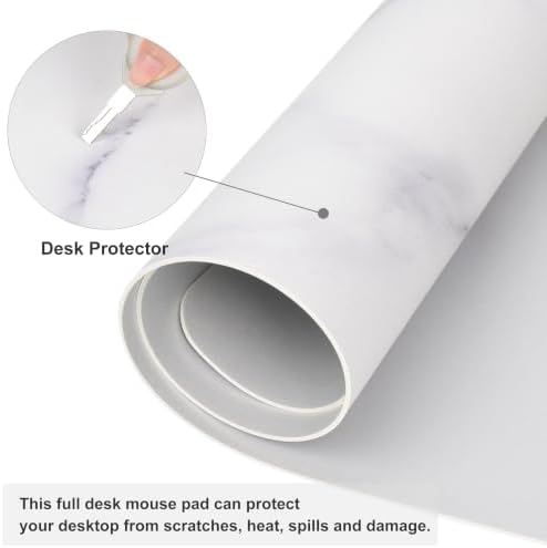 QIYI PU Leather Large Mouse Pad, Waterproof Desk Mat, 31.5" x 15.7", White
