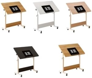 Small Standing Desk, Foldable Stand Up Desk with Wheels Mobile Computer Table Adjustable Height Desktop Sit Stand Table Workstations for Small Spaces and Home Offices(Nordic Maple)