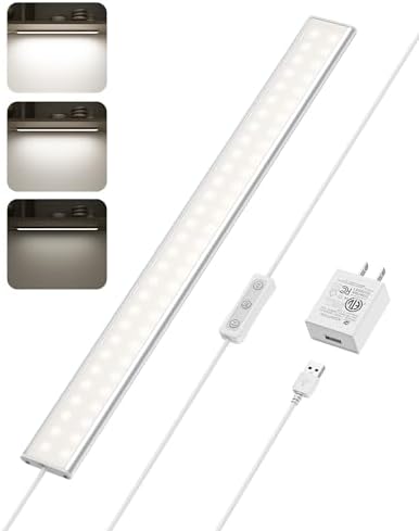 ASOKO 16 Inch Under Counter Light 4500K Plug in Desk Closet Lamp