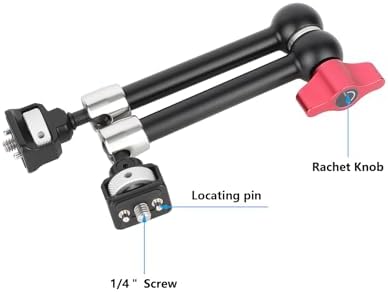 CAMVATE Multipurpose Articulating Arm with Anti-Twist 1/4''-20 Screw Mount (11", Red Knob)-3660