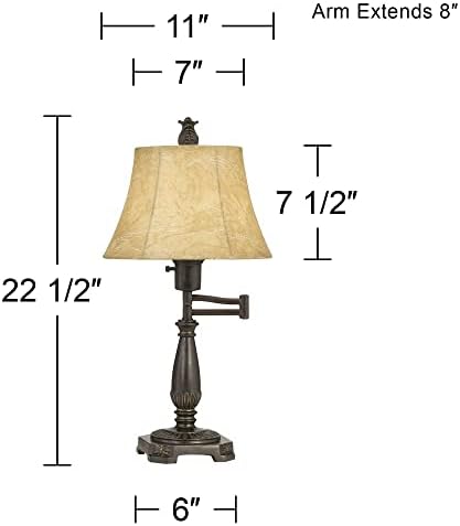 Andrea 22 1/2" Desk Lamps Set of 2 Swing Arm Bronze Brown with Smart Socket