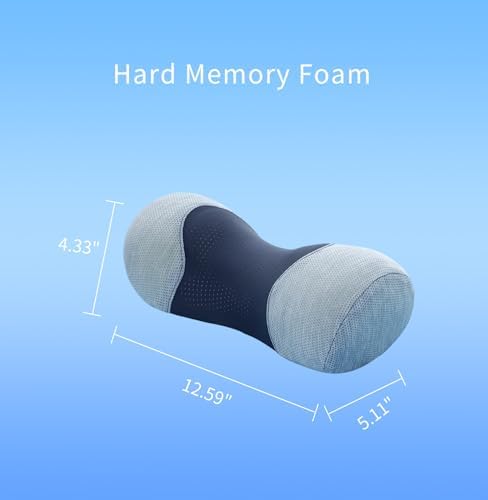 Bespilow Cervical Neck Pillow for Pain Relief - Small Cylinder Neck Roll & Round Bolster - Portable Memory Foam Traction Device for TMJ, Hump Correction, Travel & Sleeping Support,Odorless