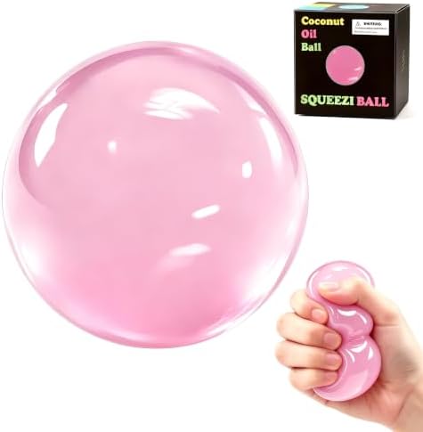 Coconut Oil Squishy Stress Ball, No Rebound Sensory Fidget Toys-Pink