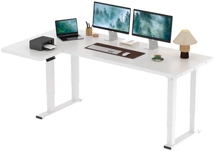 SANODESK L Shaped 4-Leg Large Electric Height Adjustable Standing Desk