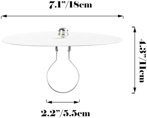 Kiven 7.1 in Round Diffuser Shade with Clip Adapter, Acrylic Lamp Shade Diffusers for Pendants Light Table Lamp, Fits 8-10" Openings, Frosted White, 1 Pack