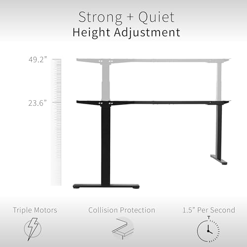 VIVO White Electric Corner 3 Leg Standing Desk Frame, DESK-V130EW