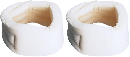 Carex Cervical Collar For Neck Pain - Neck Brace For Neck Pain Relief - Neck Collar After Whiplash or Injury, Made Of Soft Cotton (Pack of 2)