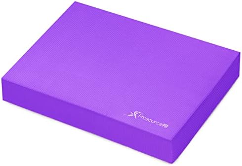 ProsourceFit Exercise Balance Pad – Non-Slip Cushioned Foam Mat & Knee Pad for Fitness and Stability Training, Yoga, Physical Therapy 15.5”x12.75”, Purple
