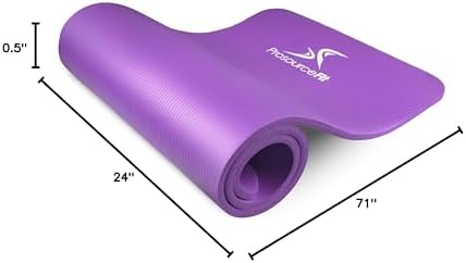 ProsourceFit Extra Thick Yoga and Pilates Mat, 71-inch Long High Density Exercise Mat with Comfort Foam and Carrying Strap