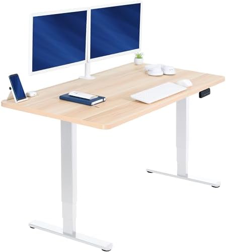 VIVO Light Wood 55 x 28 in Standing Desk, DESK-KIT-2W55C