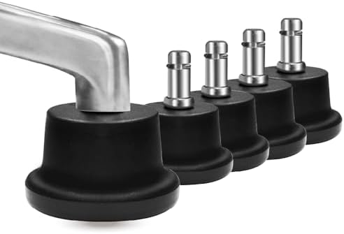 AXL Low Profile Chair Bell Glides Replacement, Office Chair Bell Glides Stool Swivel Caster to Fixed Stationary Castors, Low-Height 37mm (1.45 inch), Set of 5 Pack