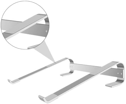 Aluminum Alloy Laptop Stand Ventilated Cooling Notebook Rack Portable Computer Holder Silver for Desk Use Compatible with MacBook and Notebooks
