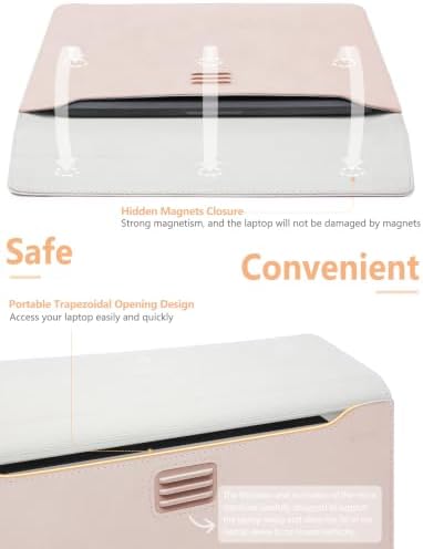 HYZUO 13.3-14 Inch Laptop Case Sleeve with Adjustable Stand, Apricot