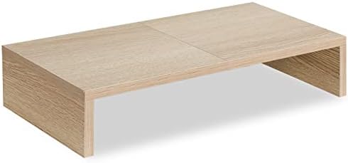 TEAMIX 20 inch Wood Monitor Stand Riser, Wooden Desktop Stand Shelf, Maple
