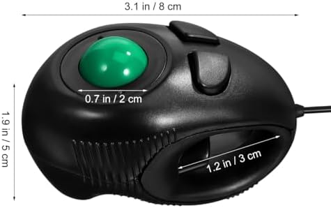 ARTIBETTER 4D Trackball Portable Finger Handheld USB Wired Mini with Thumb- Scrolling 3-Button Design Plug and Play for Laptop and Desktop Travel Size