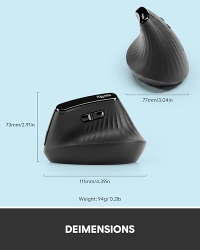 Ergonomic Mouse Wireless, Wireless Ergonomic Mouse for Right Hand Comfort, Ergonomic Wireless Mouse for Medium to Large Hands, Bluetooth & 2.4GHz USB-A Receiver, Quiet Clicks, for Office Laptop PC Mac