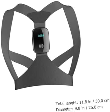 Mipcase Adjustable Electronic Posture Reminder Hunchback Corrector Upper Back Brace Black Posture Support Belt for Adults and Sitting Spine Alignment