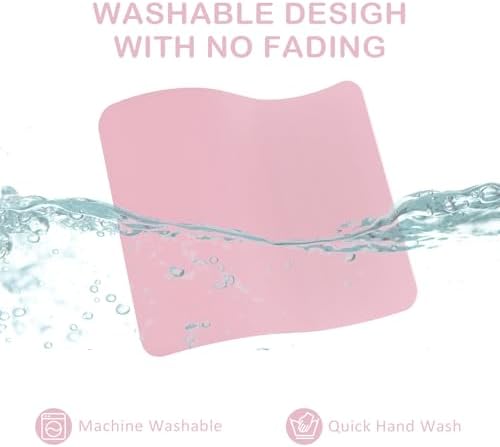 eulps Mouse Pad with Stitched Edge, Multiple Patterns Computer Mouse Pads with Non-Slip Rubber Base, Washable Cloth Mousepad, for Gaming, Laptop, PC (Pink)