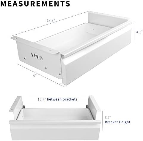 VIVO White 16 x 9 inch Under Desk Slide Out Drawer, DESK-AC03A-W