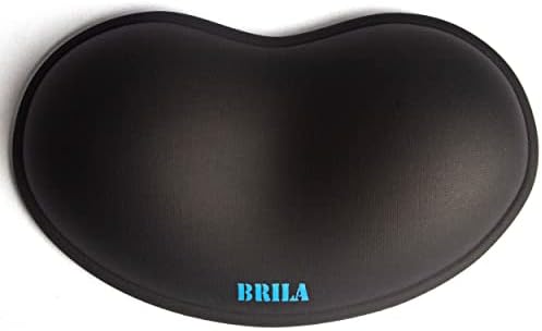 BRILA Ergonomic Silicone Mouse Wrist Rest, Cooling Silica Gel PU Leather Mouse Wrist Support Pad for Office Work and Laptop Computer Gaming