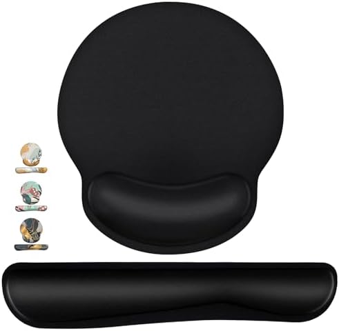 Mouse Pad and Keyboard Wrist Rest- Ergonomic Wrist Rest for Computer Keyboard and Mouse Pad, Memory Foam Wrist Support for Comfy Typing, Ideal for Laptop, Office, Gaming
