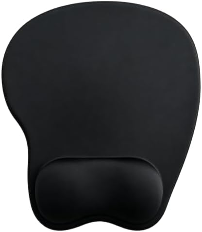 Mouse Pad with Wrist Rest Ergonomic Mouse Pad with Comfortable M-Shape Pain Relief Wrist Support Non-Slip PU Base Mousepad for Laptop, Office & Home (Black)