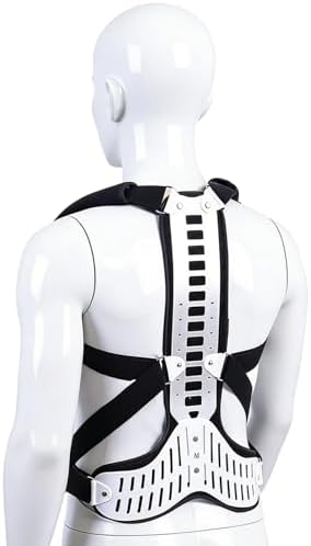 Back Support Posture Corrector, Size S, Corrects Kyphosis Hunching Slouching, Aluminum Plate, Spinal Alignment, Adjustable Straps, Breathable Fabric, Upper Back Brace For Men & Women