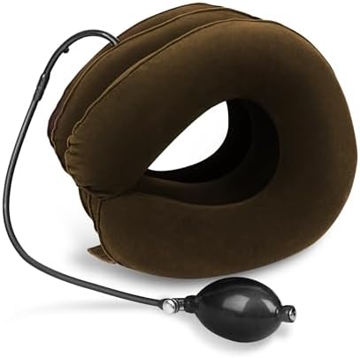RUNZI Cervical Neck Traction Device Inflatable Neck Stretcher, Easy to Use for Chronic Neck and Shoulder Pain Relief Traction Spine Alignment, Neck Cervical Brace