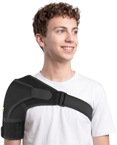 FIGHTECH Rotator Cuff Shoulder Brace for Women and Men - 4 Sizes - Shoulder Support - Pain Relief - Black - X-Small Petite Only (Chest 30-32" Bicep 7-9")