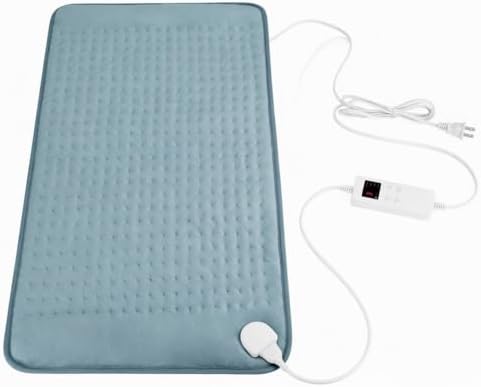 Electric Heating Pad for Period Cramps, Fast Heating for Back Waist Legs, 6 Heat Settings 4 Timer Settings, Auto Shut Off, Moist Dry Heat with Washable