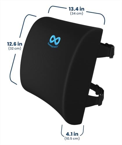 Everlasting Comfort Lumbar Support Pillow for Office Chair - Improves Posture, Promotes Back Pain Relief - Superior Back Support for Gaming and Desk Chairs - Lumbar Pillow for Car, Couch